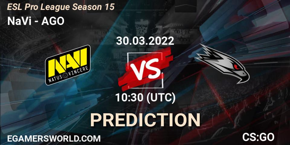 NaVi vs AGO: Betting TIp, Match Prediction. 30.03.22. CS2 (CS:GO), ESL Pro League Season 15