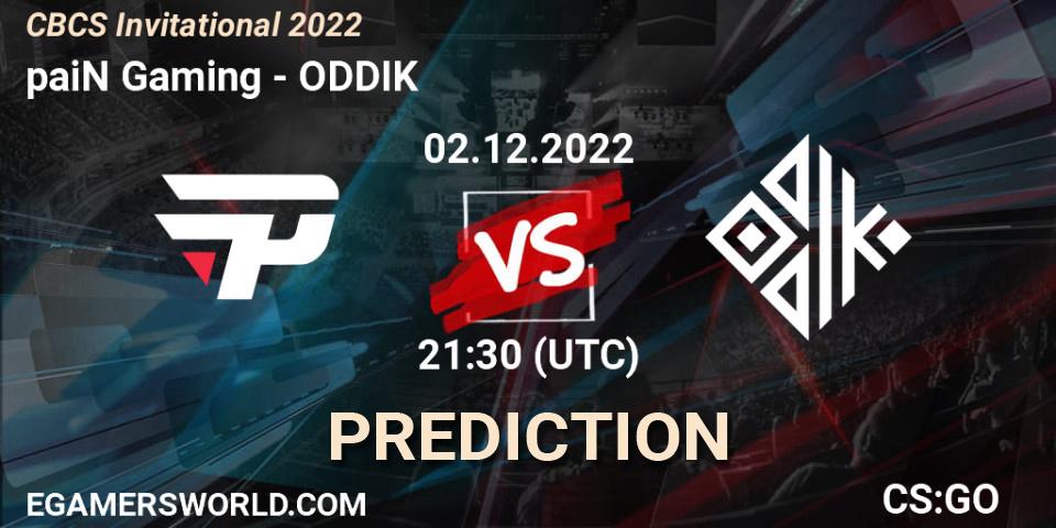 paiN Gaming vs ODDIK: Betting TIp, Match Prediction. 02.12.2022 at 22:00. Counter-Strike (CS2), CBCS Invitational 2022