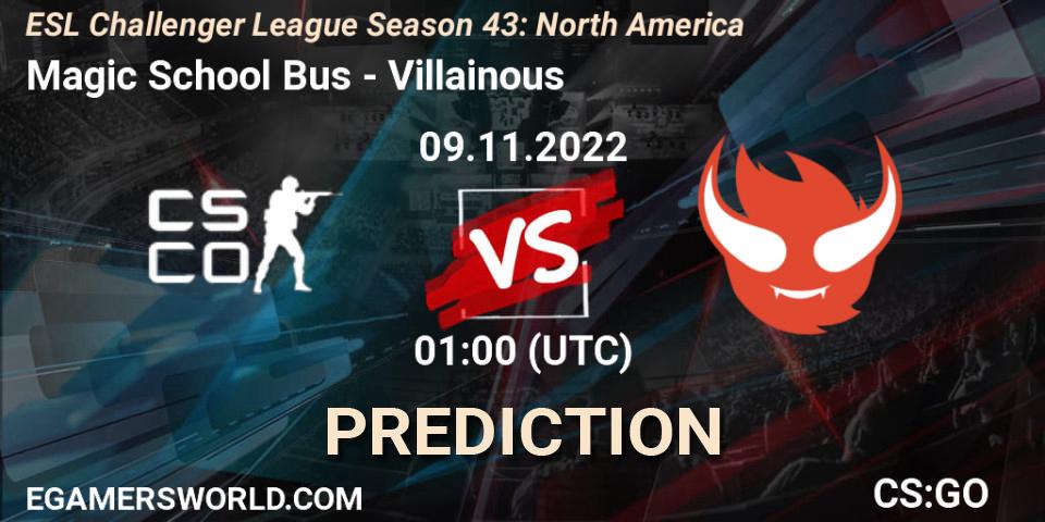 Magic School Bus vs Villainous: Betting TIp, Match Prediction. 09.11.22. CS2 (CS:GO), ESL Challenger League Season 43: North America