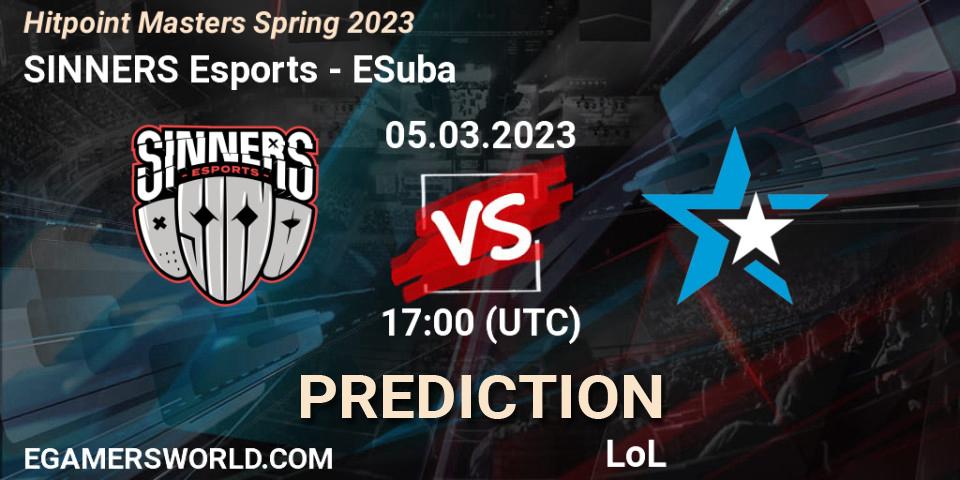 SINNERS Esports vs ESuba: Betting TIp, Match Prediction. 07.02.23. LoL, Hitpoint Masters Spring 2023