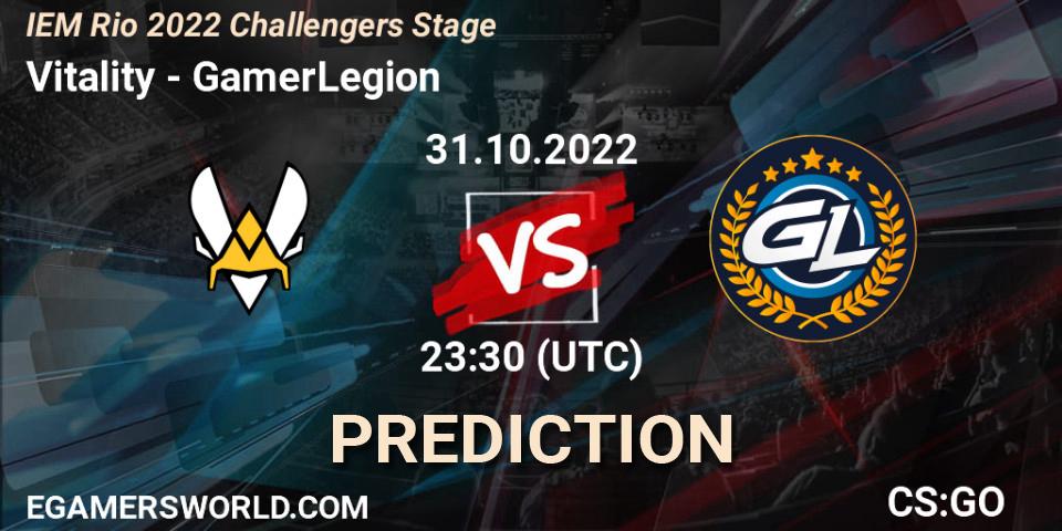 Vitality vs GamerLegion: Betting TIp, Match Prediction. 01.11.22. CS2 (CS:GO), IEM Rio 2022 Challengers Stage