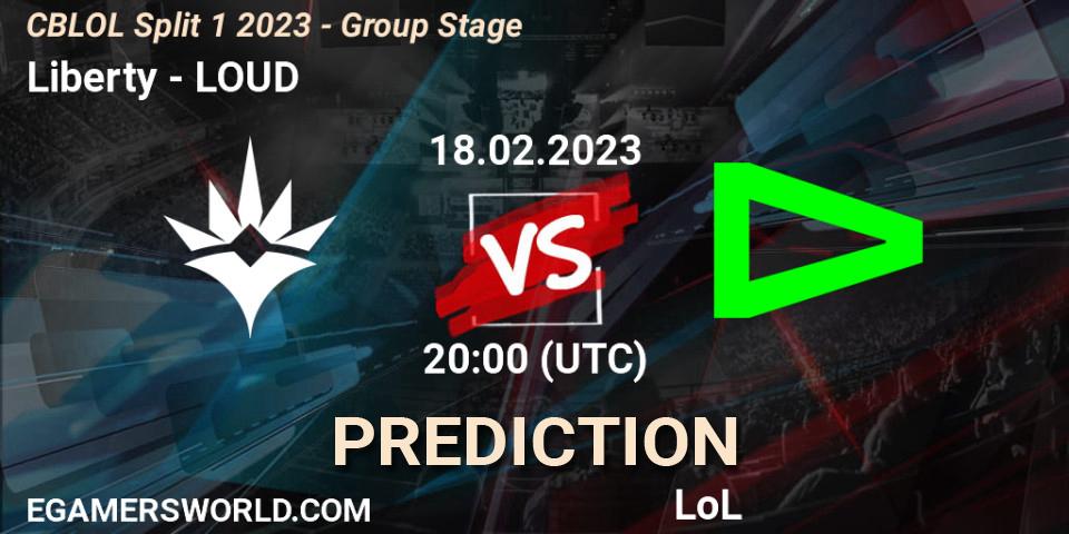 Liberty vs LOUD: Betting TIp, Match Prediction. 18.02.2023 at 20:20. LoL, CBLOL Split 1 2023 - Group Stage