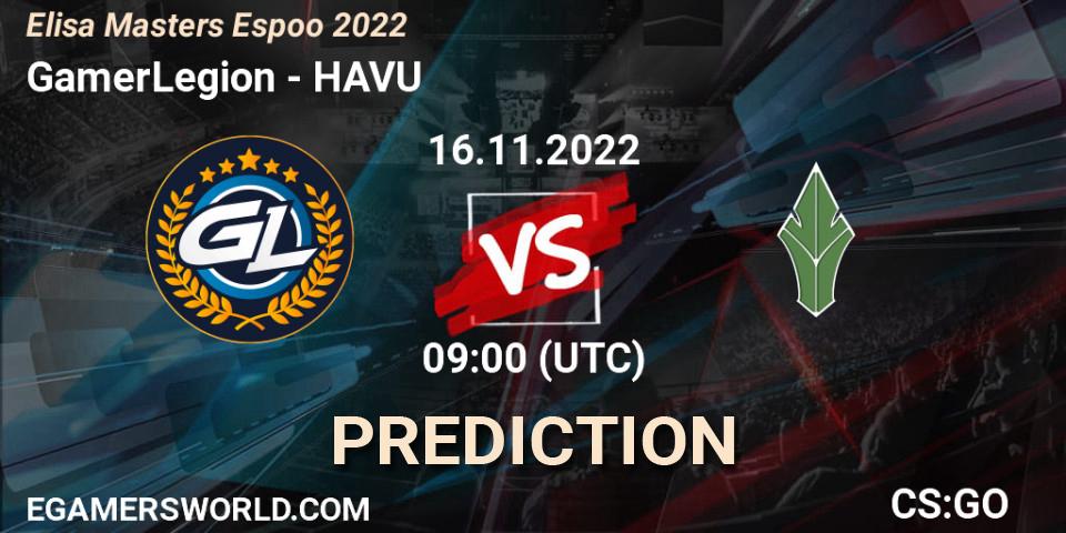 GamerLegion vs HAVU: Betting TIp, Match Prediction. 16.11.22. CS2 (CS:GO), Elisa Masters Espoo 2022