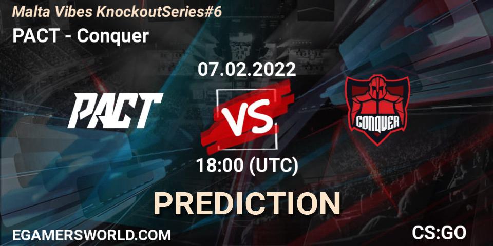 PACT vs Conquer: Betting TIp, Match Prediction. 07.02.22. CS2 (CS:GO), Malta Vibes Knockout Series #6
