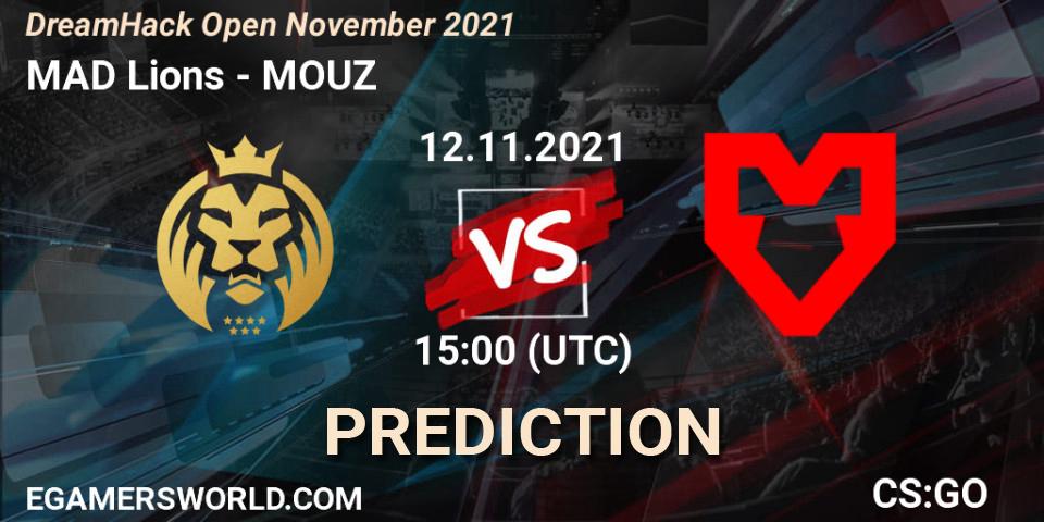MAD Lions vs MOUZ: Betting TIp, Match Prediction. 12.11.2021 at 15:00. Counter-Strike (CS2), DreamHack Open November 2021