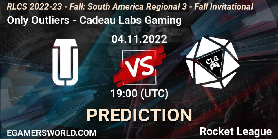 Only Outliers vs Cadeau Labs Gaming: Betting TIp, Match Prediction. 04.11.22. Rocket League, RLCS 2022-23 - Fall: South America Regional 3 - Fall Invitational