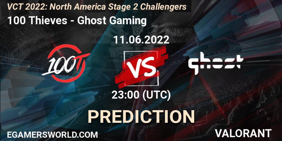 100 Thieves vs Ghost Gaming: Betting TIp, Match Prediction. 11.06.2022 at 23:45. VALORANT, VCT 2022: North America Stage 2 Challengers