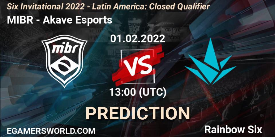 MIBR vs Akave Esports: Betting TIp, Match Prediction. 01.02.2022 at 13:00. Rainbow Six, Six Invitational 2022 - Latin America: Closed Qualifier