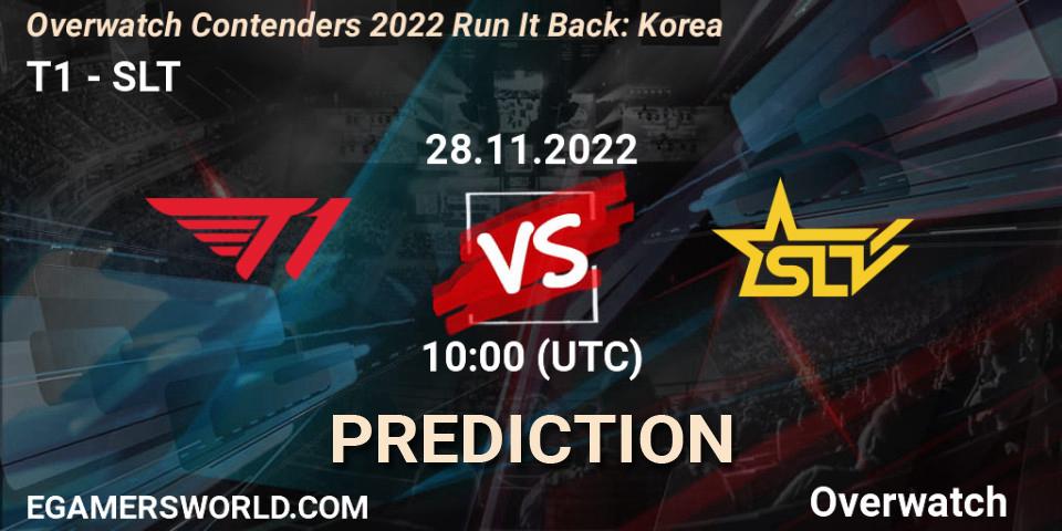 T1 vs SLT: Betting TIp, Match Prediction. 28.11.22. Overwatch, Overwatch Contenders 2022 Run It Back: Korea
