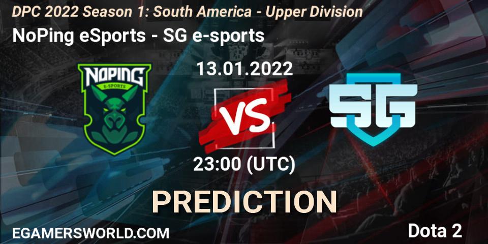 NoPing eSports vs SG e-sports: Betting TIp, Match Prediction. 13.01.22. Dota 2, DPC 2022 Season 1: South America - Upper Division