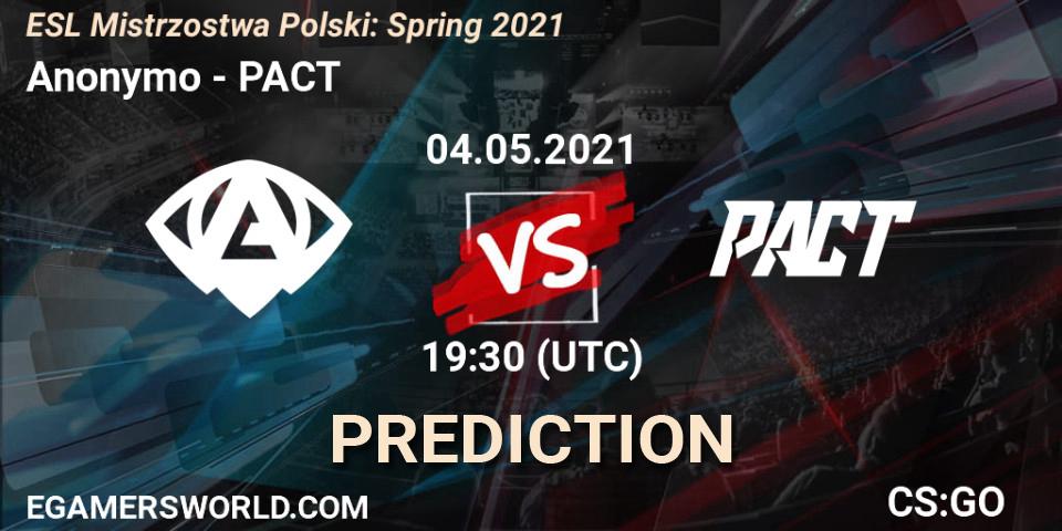 Anonymo vs PACT: Betting TIp, Match Prediction. 04.05.21. CS2 (CS:GO), ESL Mistrzostwa Polski: Spring 2021
