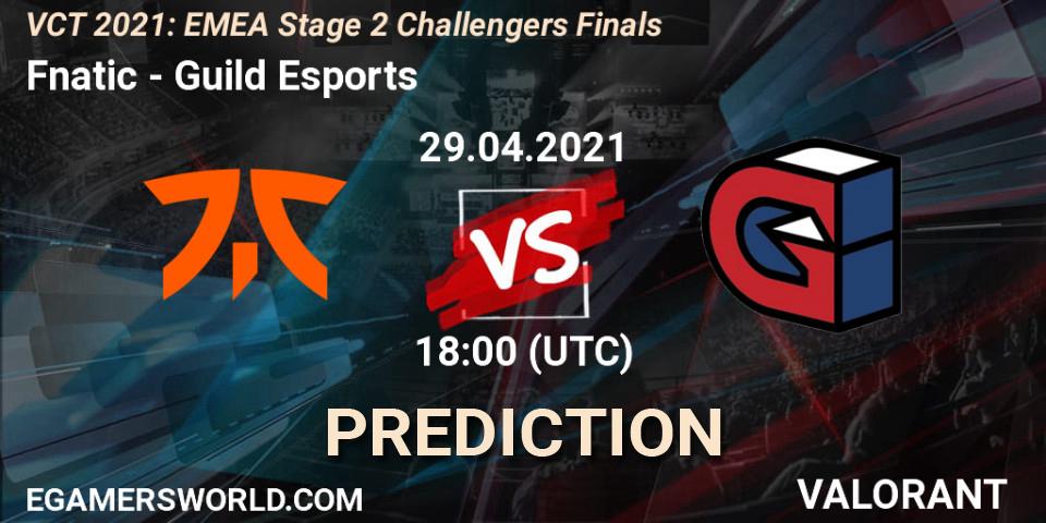 Fnatic vs Guild Esports: Betting TIp, Match Prediction. 29.04.2021 at 18:00. VALORANT, VCT 2021: EMEA Stage 2 Challengers Finals