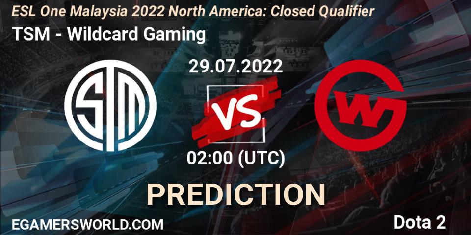 TSM vs Wildcard Gaming: Betting TIp, Match Prediction. 29.07.22. Dota 2, ESL One Malaysia 2022 North America: Closed Qualifier