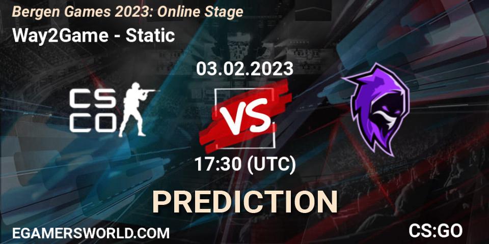 Way2Game vs Static: Betting TIp, Match Prediction. 03.02.23. CS2 (CS:GO), Bergen Games 2023: Online Stage