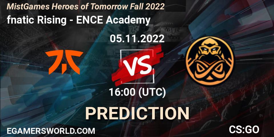 fnatic Rising vs ENCE Academy: Betting TIp, Match Prediction. 05.11.22. CS2 (CS:GO), MistGames Heroes of Tomorrow Fall 2022