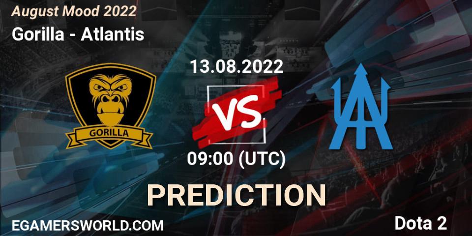 Gorilla vs Atlantis: Betting TIp, Match Prediction. 13.08.2022 at 09:56. Dota 2, August Mood 2022