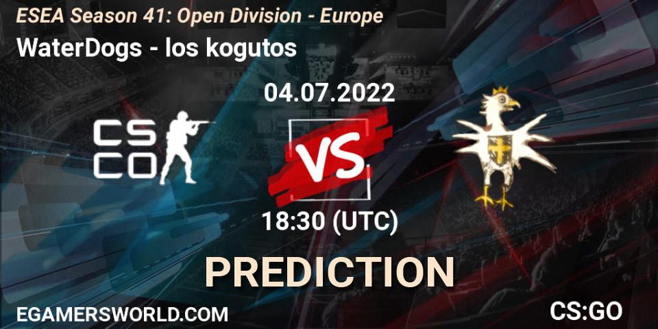 WaterDogs vs los kogutos: Betting TIp, Match Prediction. 04.07.2022 at 18:30. Counter-Strike (CS2), ESEA Season 41: Open Division - Europe