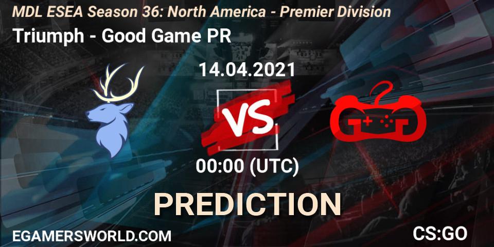 Triumph vs Good Game PR: Betting TIp, Match Prediction. 14.04.21. CS2 (CS:GO), MDL ESEA Season 36: North America - Premier Division