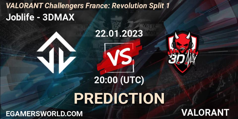 Joblife vs 3DMAX: Betting TIp, Match Prediction. 22.01.23. VALORANT, VALORANT Challengers 2023 France: Revolution Split 1