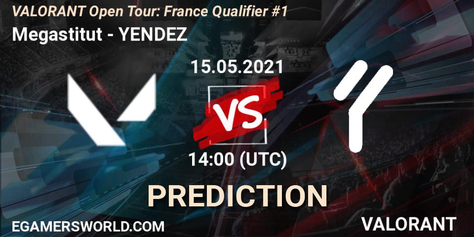 Megastitut vs YENDEZ: Betting TIp, Match Prediction. 15.05.2021 at 14:00. VALORANT, VALORANT Open Tour: France Qualifier #1