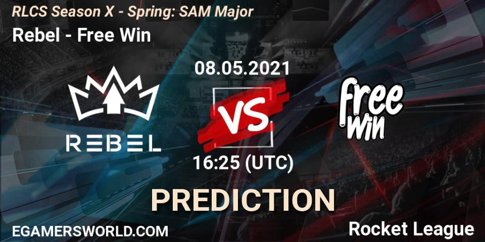 Rebel vs Free Win: Betting TIp, Match Prediction. 08.05.2021 at 16:25. Rocket League, RLCS Season X - Spring: SAM Major