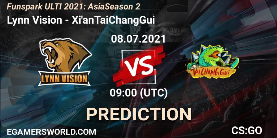 Lynn Vision vs Xi'anTaiChangGui: Betting TIp, Match Prediction. 08.07.2021 at 09:00. Counter-Strike (CS2), Funspark ULTI 2021: Asia Season 2