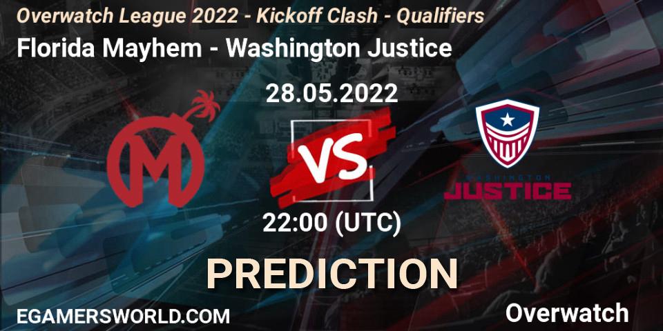 Florida Mayhem vs Washington Justice: Betting TIp, Match Prediction. 28.05.22. Overwatch, Overwatch League 2022 - Kickoff Clash - Qualifiers