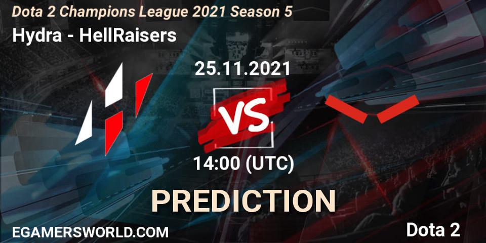 Hydra vs HellRaisers: Betting TIp, Match Prediction. 25.11.21. Dota 2, Dota 2 Champions League 2021 Season 5
