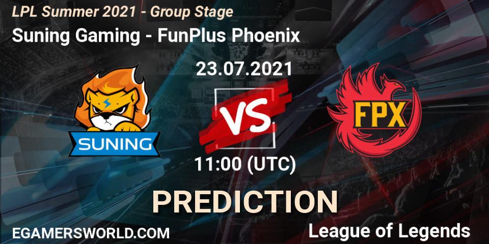 Suning Gaming vs FunPlus Phoenix: Betting TIp, Match Prediction. 23.07.21. LoL, LPL Summer 2021 - Group Stage