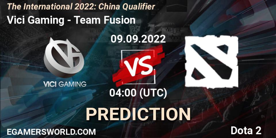 Vici Gaming vs Team Fusion: Betting TIp, Match Prediction. 09.09.2022 at 04:30. Dota 2, The International 2022: China Qualifier