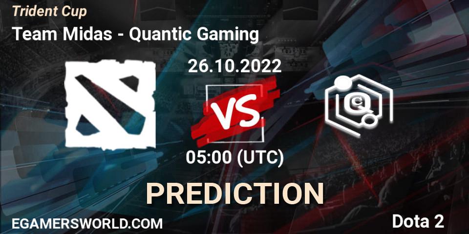 Team Midas vs Quantic Gaming: Betting TIp, Match Prediction. 26.10.22. Dota 2, Trident Cup