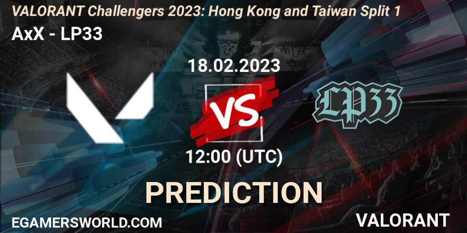 AxX vs LP33: Betting TIp, Match Prediction. 18.02.23. VALORANT, VALORANT Challengers 2023: Hong Kong and Taiwan Split 1