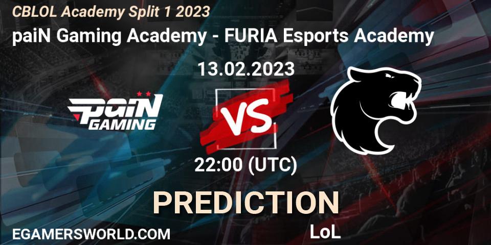 paiN Gaming Academy vs FURIA Esports Academy: Betting TIp, Match Prediction. 13.02.2023 at 22:00. LoL, CBLOL Academy Split 1 2023