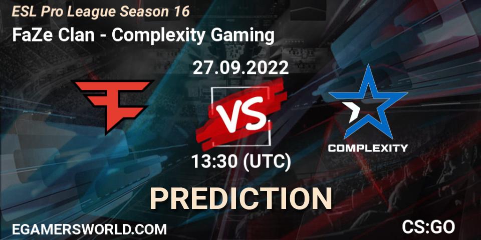 FaZe Clan vs Complexity Gaming: Betting TIp, Match Prediction. 27.09.22. CS2 (CS:GO), ESL Pro League Season 16