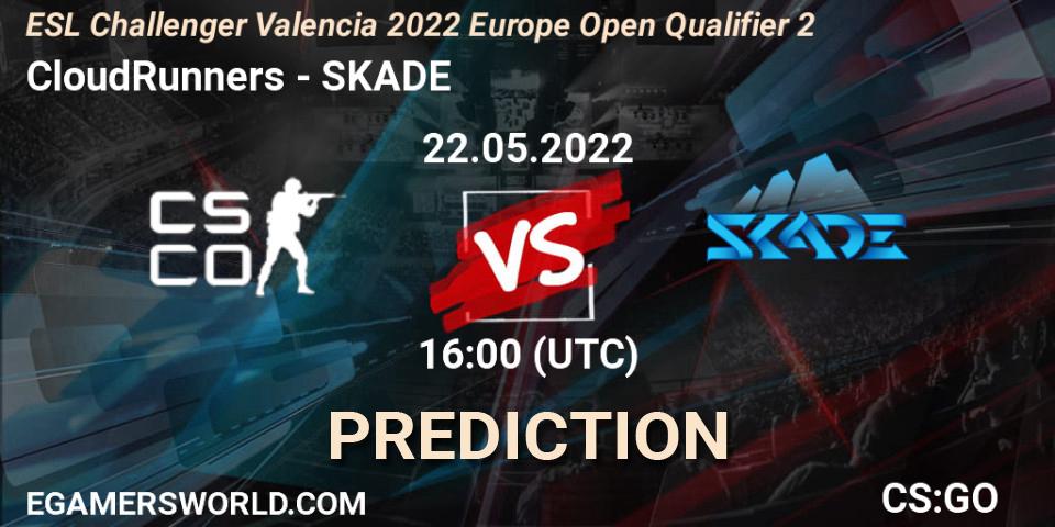 CloudRunners vs SKADE: Betting TIp, Match Prediction. 22.05.2022 at 16:05. Counter-Strike (CS2), ESL Challenger Valencia 2022 Europe Open Qualifier 2
