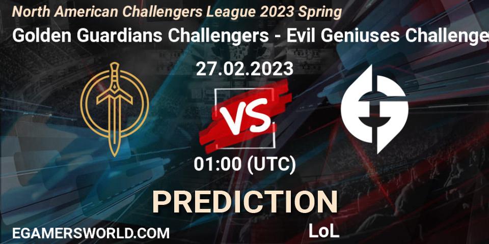Golden Guardians Challengers vs Evil Geniuses Challengers: Betting TIp, Match Prediction. 27.02.23. LoL, NACL 2023 Spring - Group Stage