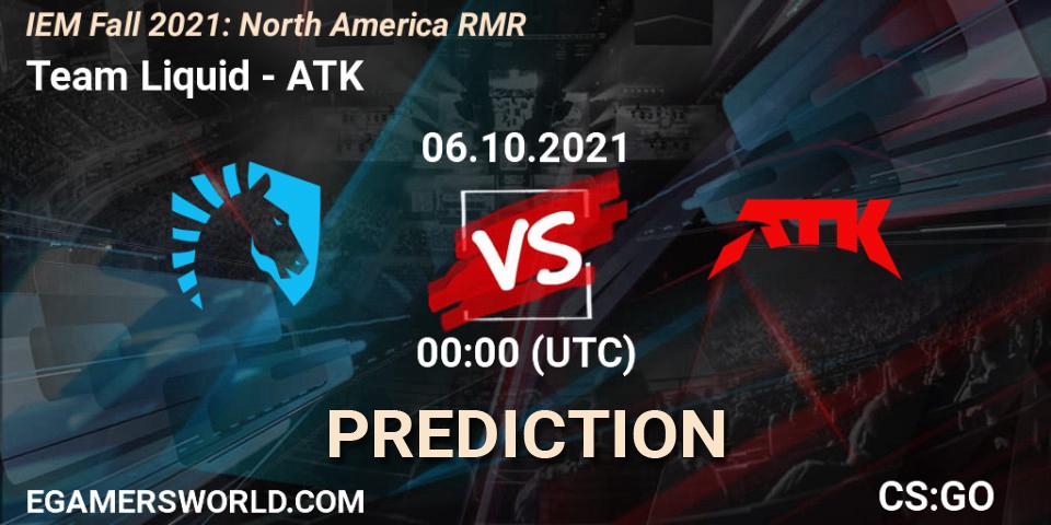 Team Liquid vs ATK: Betting TIp, Match Prediction. 06.10.21. CS2 (CS:GO), IEM Fall 2021: North America RMR