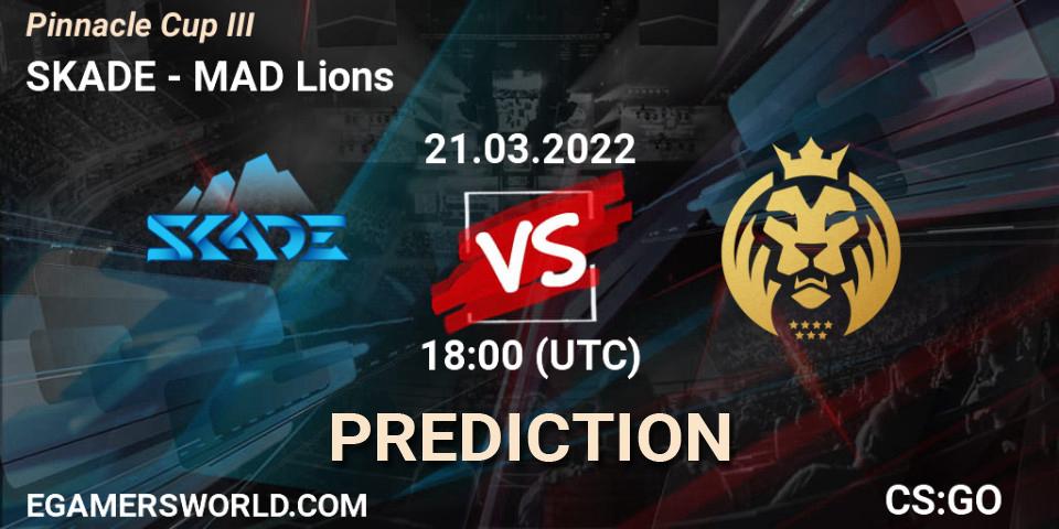 SKADE vs MAD Lions: Betting TIp, Match Prediction. 21.03.2022 at 18:00. Counter-Strike (CS2), Pinnacle Cup #3