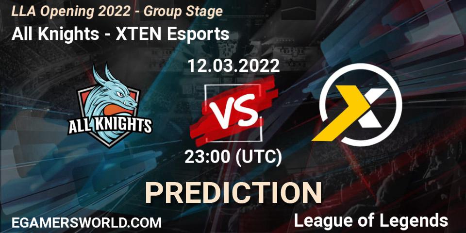 All Knights vs XTEN Esports: Betting TIp, Match Prediction. 13.02.22. LoL, LLA Opening 2022 - Group Stage