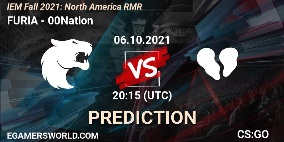 FURIA vs 00Nation: Betting TIp, Match Prediction. 06.10.2021 at 20:30. Counter-Strike (CS2), IEM Fall 2021: North America RMR
