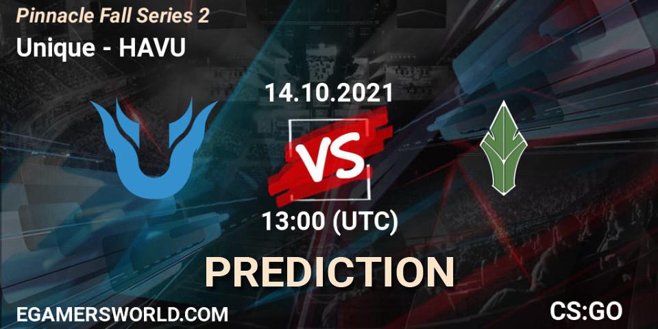 Unique vs HAVU: Betting TIp, Match Prediction. 14.10.21. CS2 (CS:GO), Pinnacle Fall Series #2