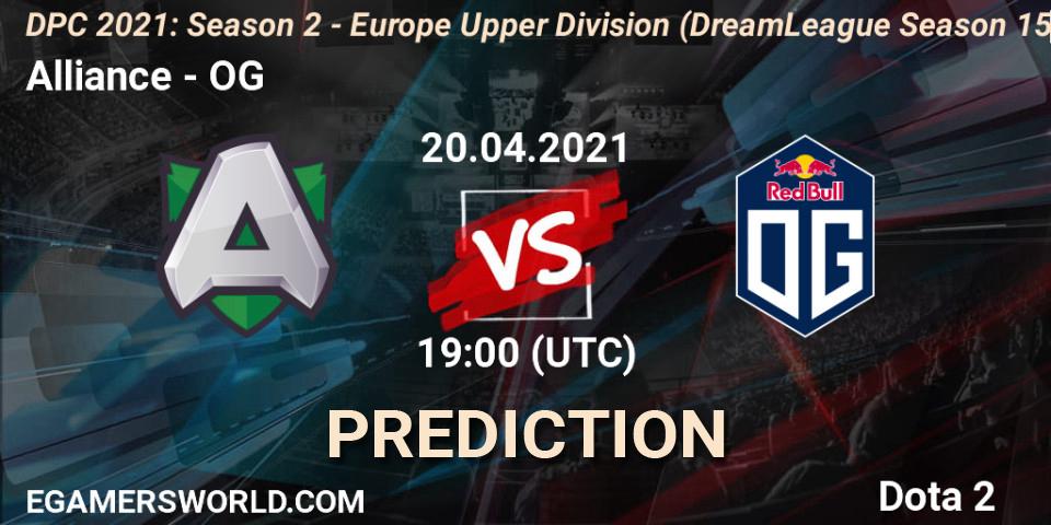 Alliance vs OG: Betting TIp, Match Prediction. 20.04.2021 at 19:22. Dota 2, DPC 2021: Season 2 - Europe Upper Division (DreamLeague Season 15)
