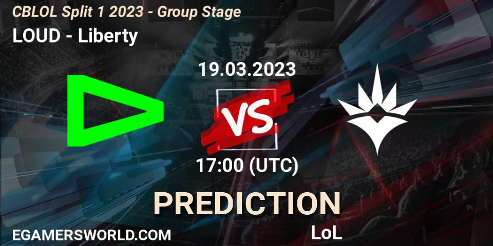 LOUD vs Liberty: Betting TIp, Match Prediction. 19.03.2023 at 17:00. LoL, CBLOL Split 1 2023 - Group Stage