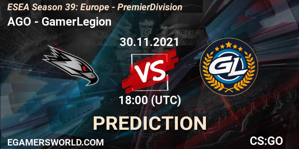 AGO vs GamerLegion: Betting TIp, Match Prediction. 06.12.21. CS2 (CS:GO), ESEA Season 39: Europe - Premier Division