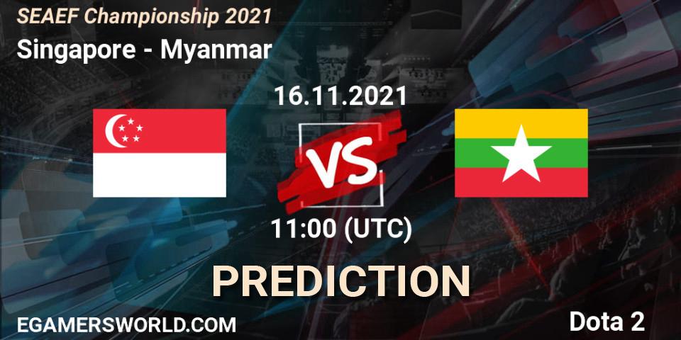 Singapore vs Myanmar: Betting TIp, Match Prediction. 16.11.2021 at 13:34. Dota 2, SEAEF Dota2 Championship 2021