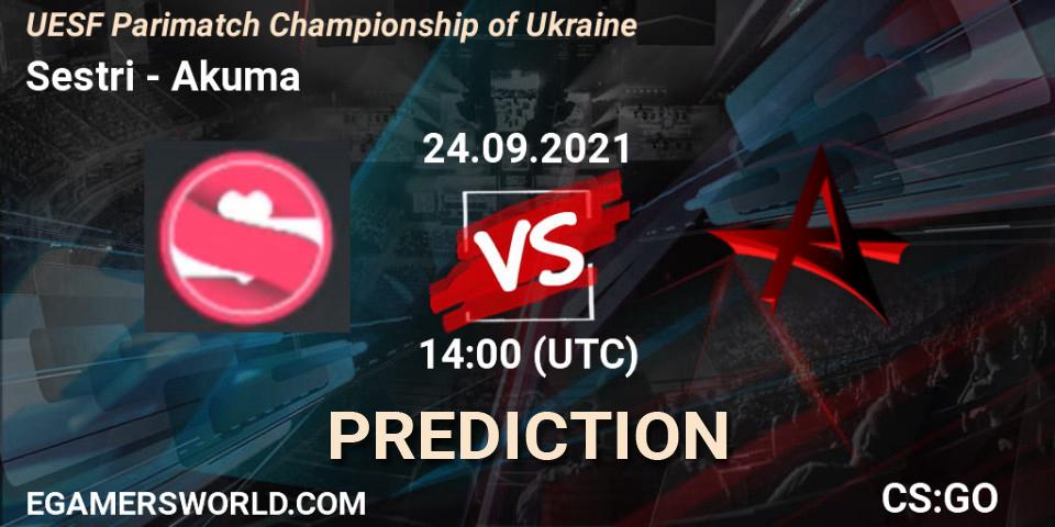 Sestri vs Akuma: Betting TIp, Match Prediction. 24.09.21. CS2 (CS:GO), UESF Parimatch Championship of Ukraine