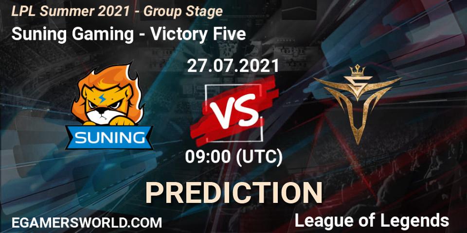 Suning Gaming vs Victory Five: Betting TIp, Match Prediction. 27.07.21. LoL, LPL Summer 2021 - Group Stage