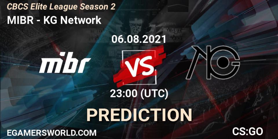 MIBR vs KG Network: Betting TIp, Match Prediction. 06.08.2021 at 22:35. Counter-Strike (CS2), CBCS Elite League Season 2