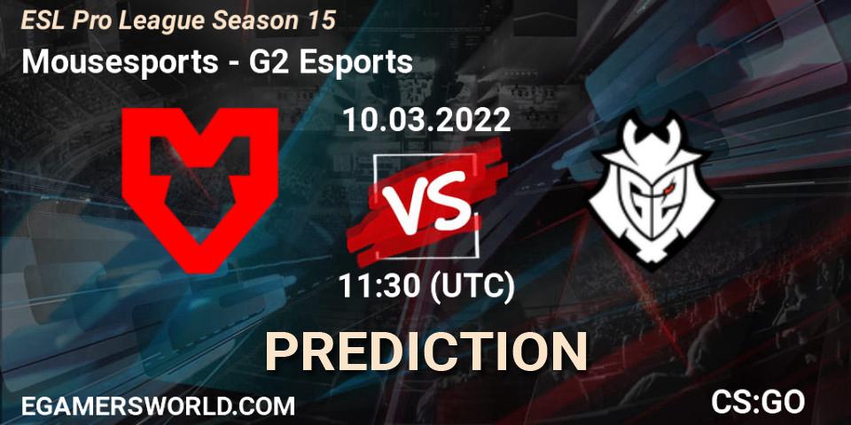 Mousesports vs G2 Esports: Betting TIp, Match Prediction. 10.03.22. CS2 (CS:GO), ESL Pro League Season 15