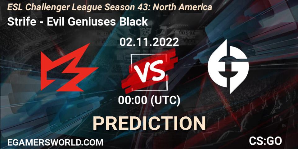 Strife vs Evil Geniuses Black: Betting TIp, Match Prediction. 06.12.22. CS2 (CS:GO), ESL Challenger League Season 43: North America